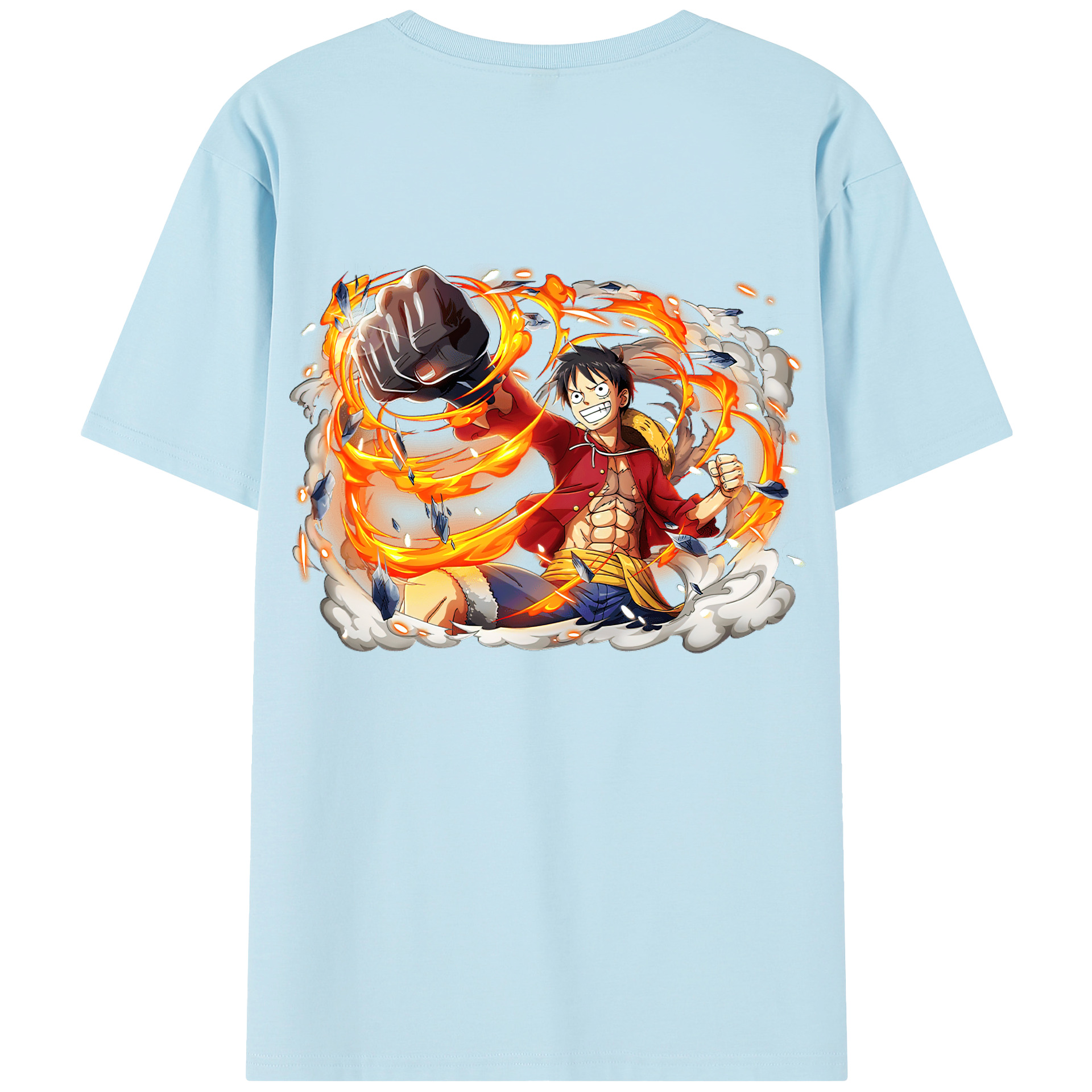 ワンピース モンキー・D・ルフィ ONE PIECE Monkey D. Luffy 綿100％半袖Tシャツ（背面プリント）
